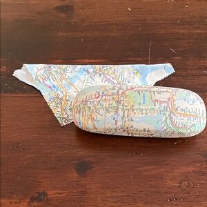 NYC subway map eyeglass case Not available at official subway system gift shop!